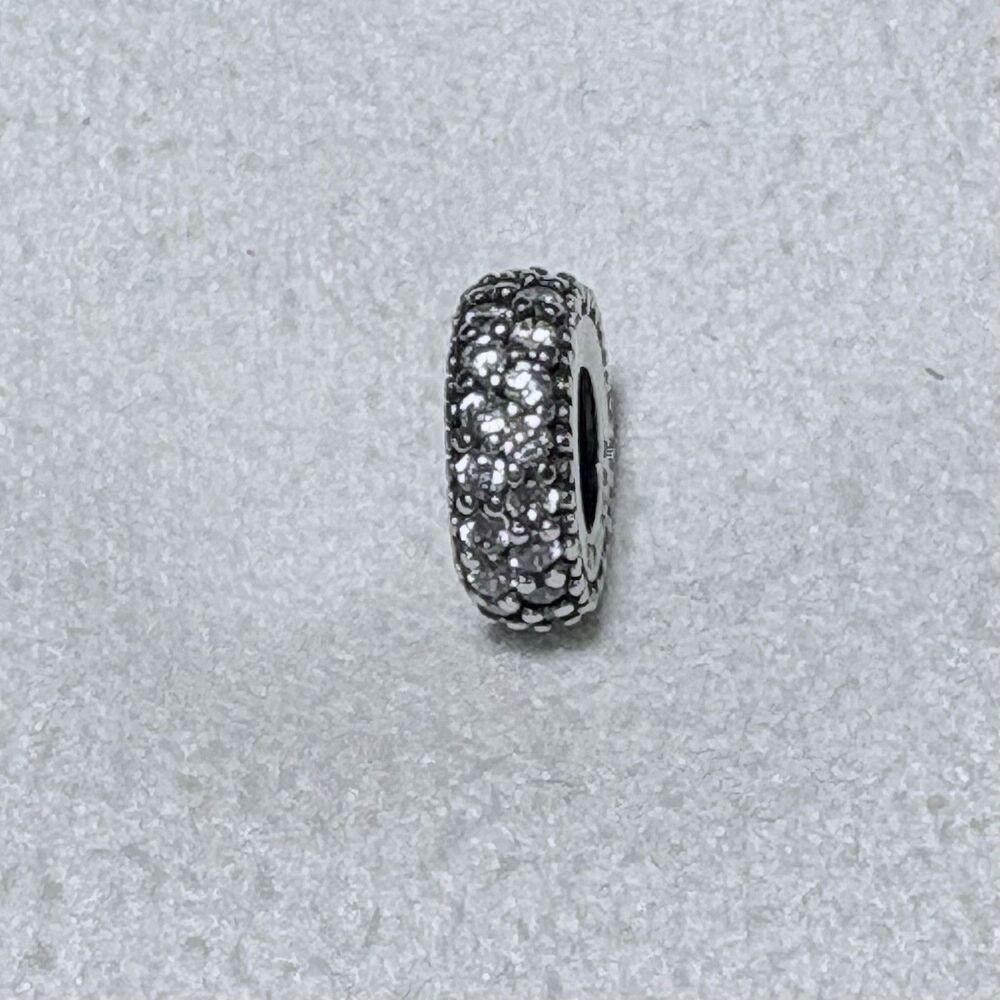 Authentic Pandora 925 Sterling Silver Clear Sparkle CZ Spacer Charm 791359CZ